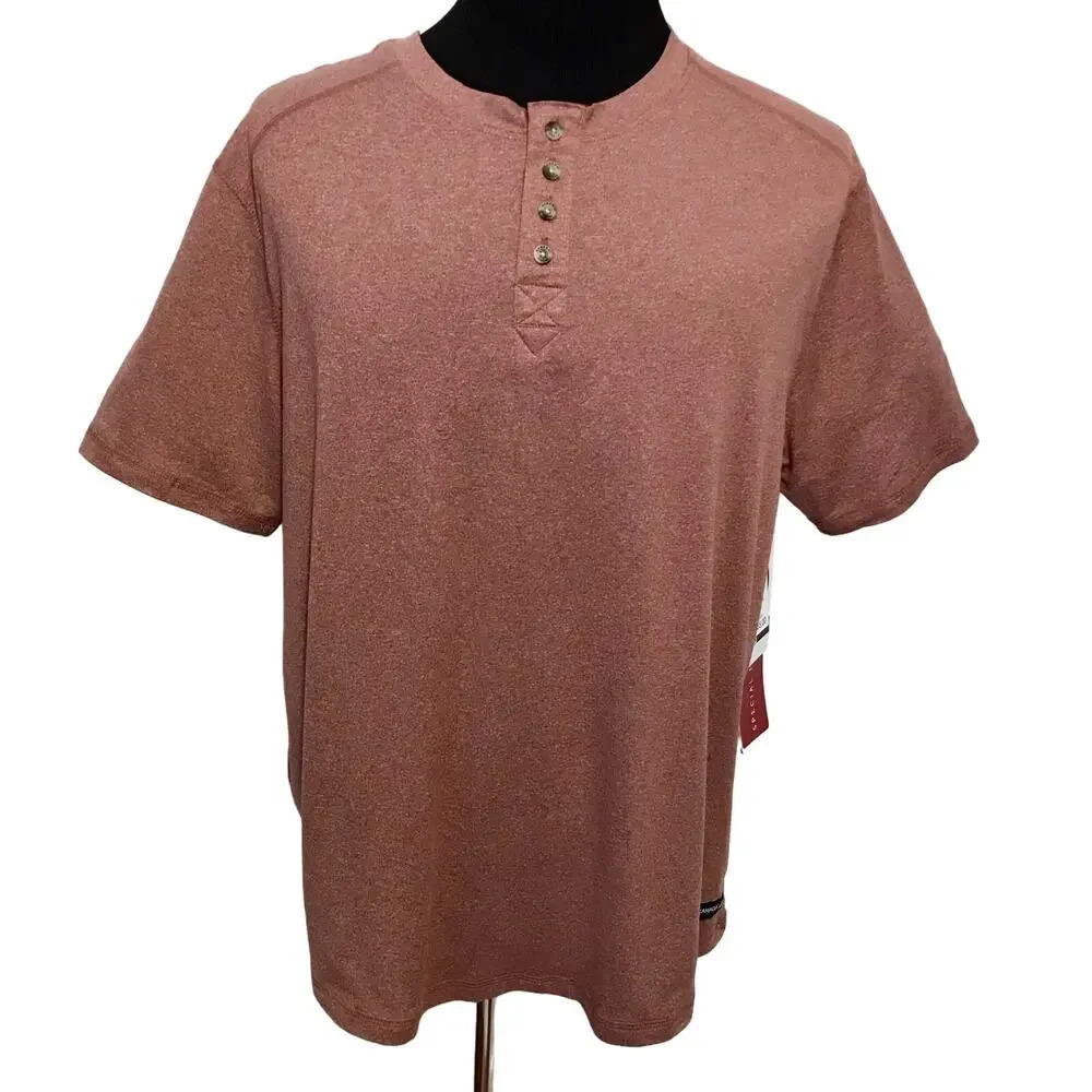 Canada Weathergear NWT Short Sleeves Henley Shirt Men XL